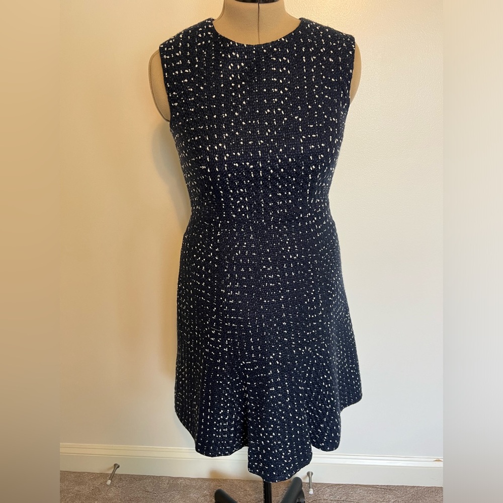 J. Crew Navy Blue Tweed Sheath Dress